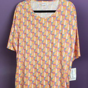 NWT orange geometric LuLaRoe Irma tunic